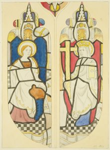 Deux figures dans la fenêtre est du transept nord de St Mary Redcliffe