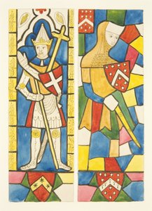 Deux figures dans les vitraux du chœur de la Cathédrale de Bristol - Joseph Manning