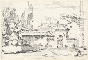 Entrée des jardins de la Villa Giulia - Joseph Marie Vien