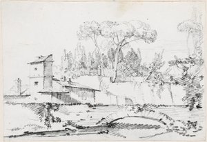 Vue du Prato de la Villa Borghese - Joseph Marie Vien