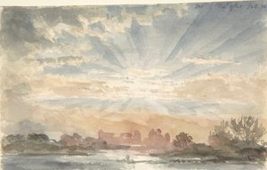 Paysage avec soleil levant, 1er décembre 1828, 8h30 - Joseph Michael Gandy