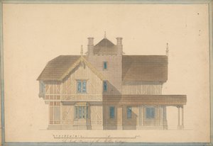 Le cottage du meunier à Chatsworth : élévation de la façade sud