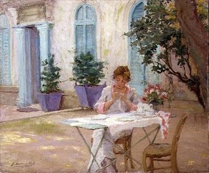 Petit déjeuner sur la terrasse - Joseph Milner Kite