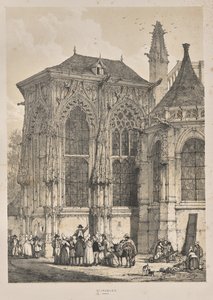 Architecture du Moyen Âge: St. Jacques, Dieppe, Extrémité Est, Extérieur - Joseph Nash