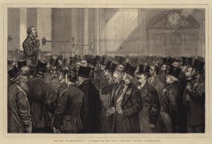 Être martelé, une esquisse à la Bourse de Londres - Joseph Nash