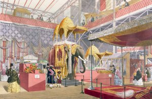 Palais de Cristal, la Cour Indienne, pub. par Dickinson Bros. (lithographie en couleur)