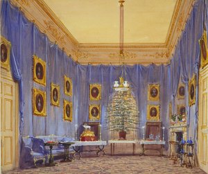 Arbre de Noël de la reine Victoria, château de Windsor, 1845 - Joseph Nash