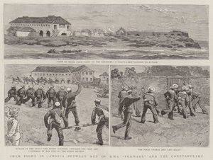 Combat simulé en Jamaïque entre les hommes du HMS Forward et la police - Joseph Nash