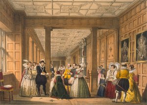 La Galerie à Hatfield House, Hertfordshire, pub. 1838 - Joseph Nash