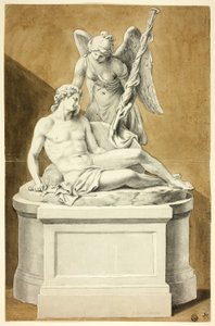 Monument avec guerrier mort et ange