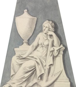 Tombe avec dame assise, se soutenant sur une urne - Joseph Nollekens