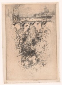 Londres sur Waterloo Bridge - Joseph Pennell (signed by artist)