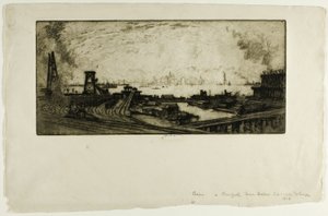 Quais de charbon, Staten Island, No. II - Joseph Pennell