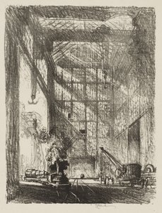 Travail de guerre anglais : Apporter le canon - Joseph Pennell
