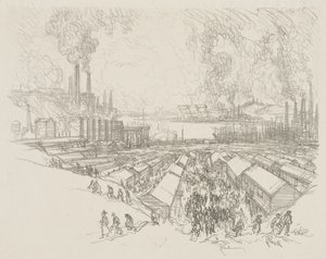 Travail de guerre anglais : Cinq heures - Joseph Pennell