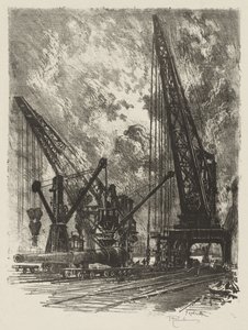 Travail de guerre anglais : Emporter le gros canon - Joseph Pennell