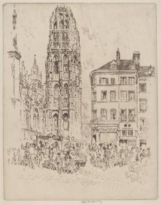 Marché aux fleurs et tour de beurre, Rouen - Joseph Pennell
