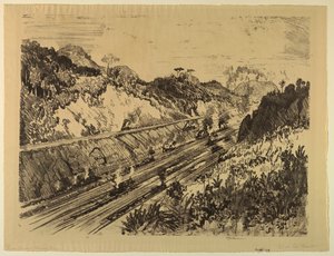 Dans la coupe à Las Cascadas - Joseph Pennell