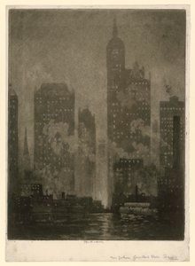 New York. Bac de Courtland Street - Joseph Pennell