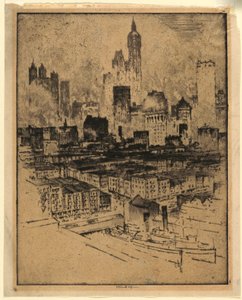 New York depuis le pont de Brooklyn - Joseph Pennell