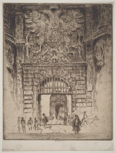 Puerta de Bisagra, porte de Madrid, Tolède - Joseph Pennell