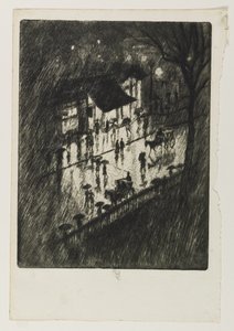 Nuit pluvieuse, magasins de Charing Cross, 1903 - Joseph Pennell