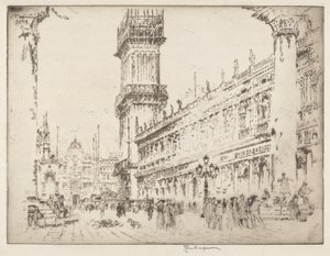 Reconstruction du Campanile, Venise, No.II - Joseph Pennell
