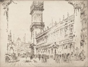 Reconstruction du Campanile, Venise, No.II - Joseph Pennell