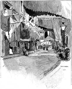 Rue de Beaucaire. Gravure de Joseph Pennell 1888