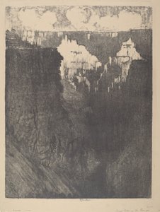 Cités au coucher du soleil dans le canyon