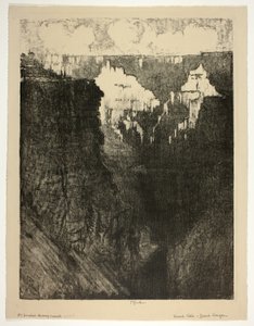 Cités au coucher du soleil, dans le Grand Canyon