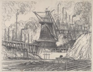 La grande aciérie, Gary, Indiana - Joseph Pennell