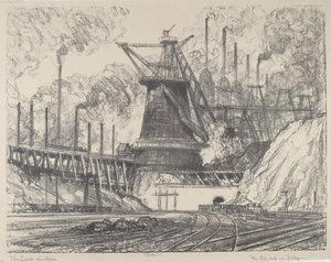 La grande aciérie, Gary, Indiana - Joseph Pennell