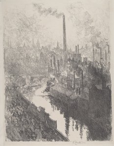 La Grande Cheminée, le Motor Park - Joseph Pennell