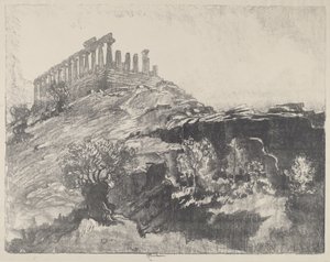 Le Temple de la Concorde sur le mur, Girgenti - Joseph Pennell