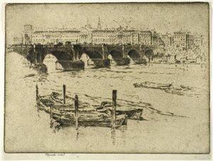 Pont de Waterloo et Somerset House - Joseph Pennell