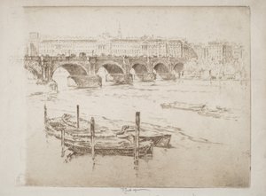 Le pont de Waterloo et Somerset House - Joseph Pennell
