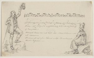 Tyrolien chantant et fille écoutant. Partitions et texte - Joseph Petzl