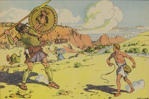David et Goliath - Joseph Porphyre Pinchon