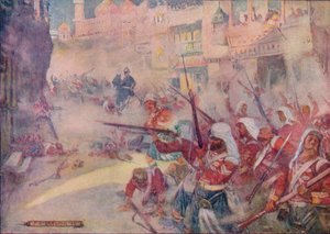 Les soldats britanniques vus combattant dans les rues, 1908