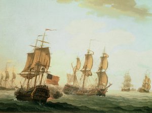 Engagement naval entre un East Indiaman britannique et un navire de guerre français