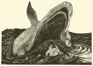La baleine avalant le marin (gravure) - Joseph Rudyard (after) Kipling