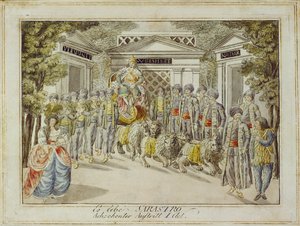 Sarastro arrive sur son char ... (gravure)