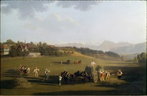 La fenaison près de Berne - Joseph Simon Volmar