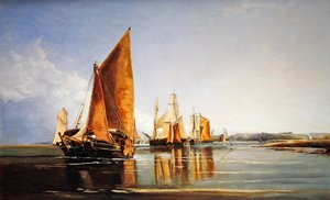 Une barge chargée à voile - Joseph Stannard
