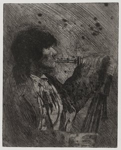 Homme jouant de la cornemuse, imprimé par Sigmund Abeles et Edmond Casarella