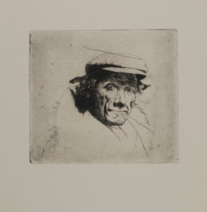Sans titre - Homme avec une casquette et un col de fourrure - Joseph Stella