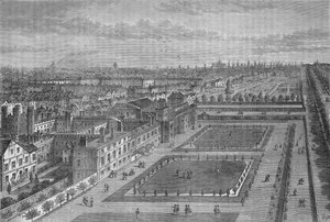 Ancienne vue du palais St James, Westminster, Londres, avant le grand incendie de Londres, vers 1870 1878