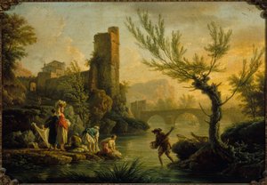 Paysage avec des lavandières - Joseph Vernet