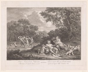Paysage avec Bacchus et satyres dansants et ménades (Automne) - Joseph Wagner